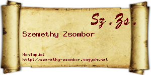 Szemethy Zsombor névjegykártya